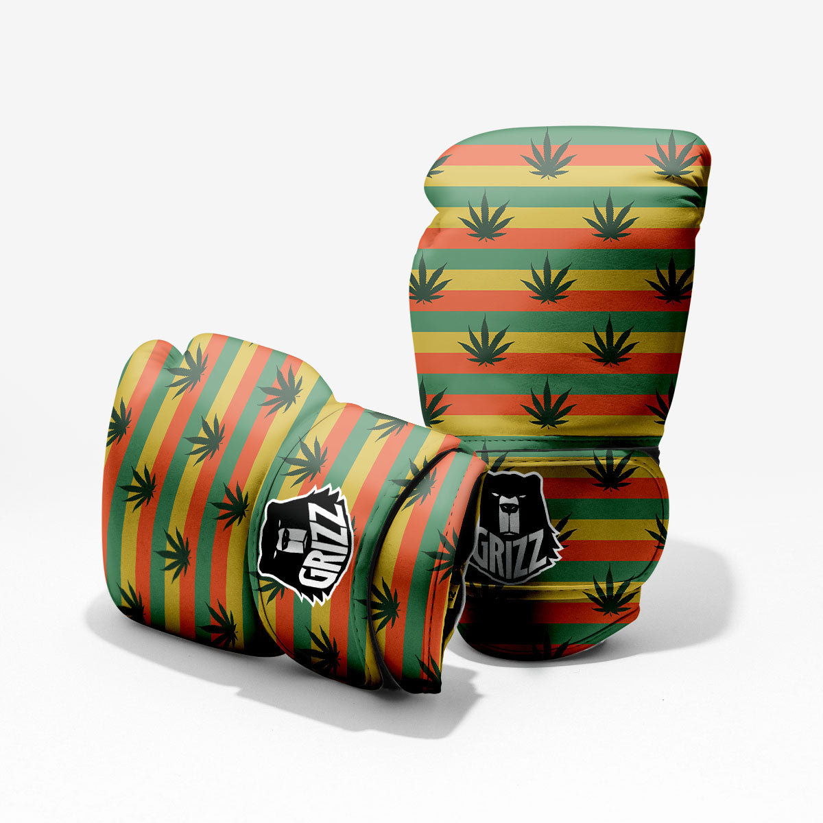 Flag Rasta Print Pattern Boxing Gloves