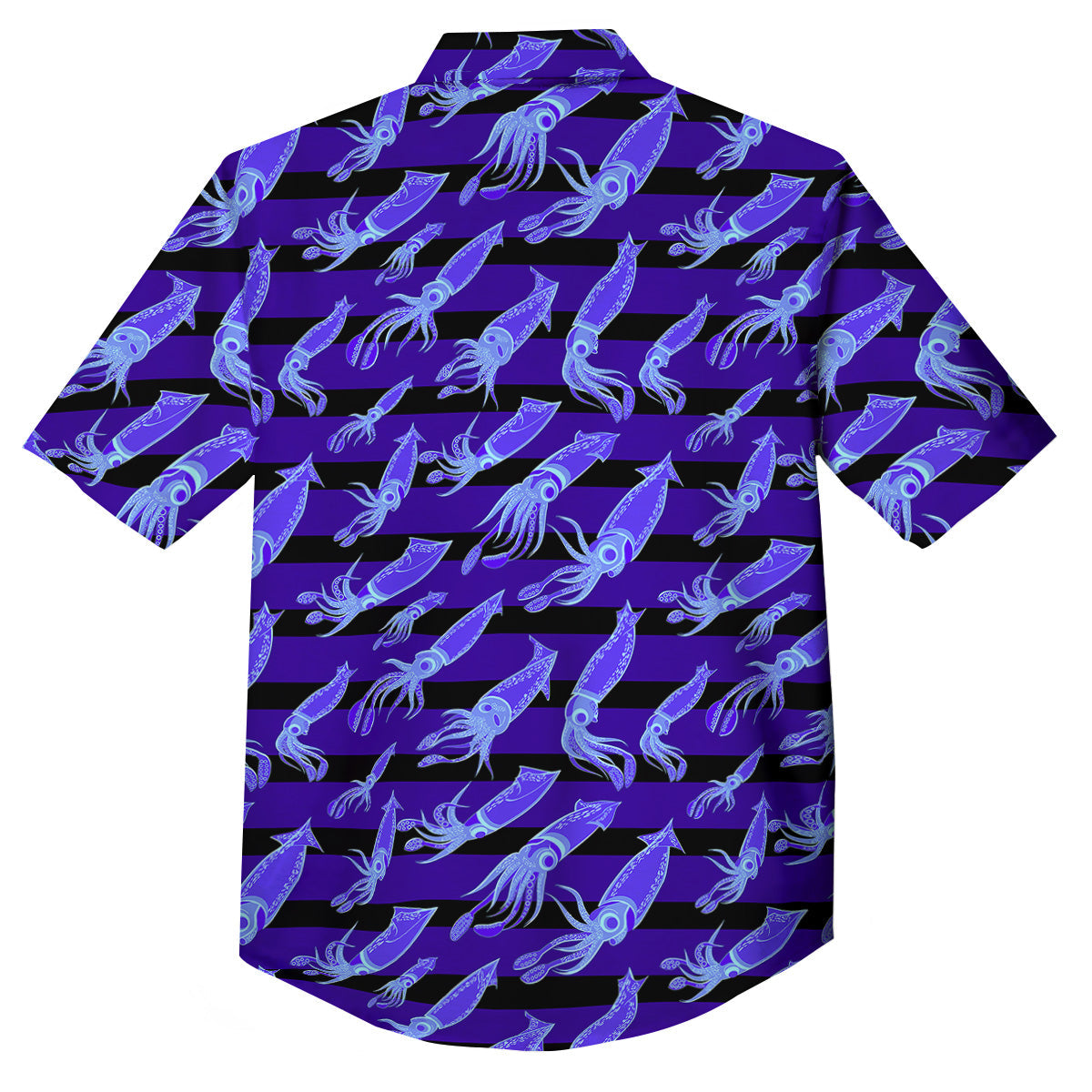 Striped Squid Print Pattern Button Up Shirt-grizzshop