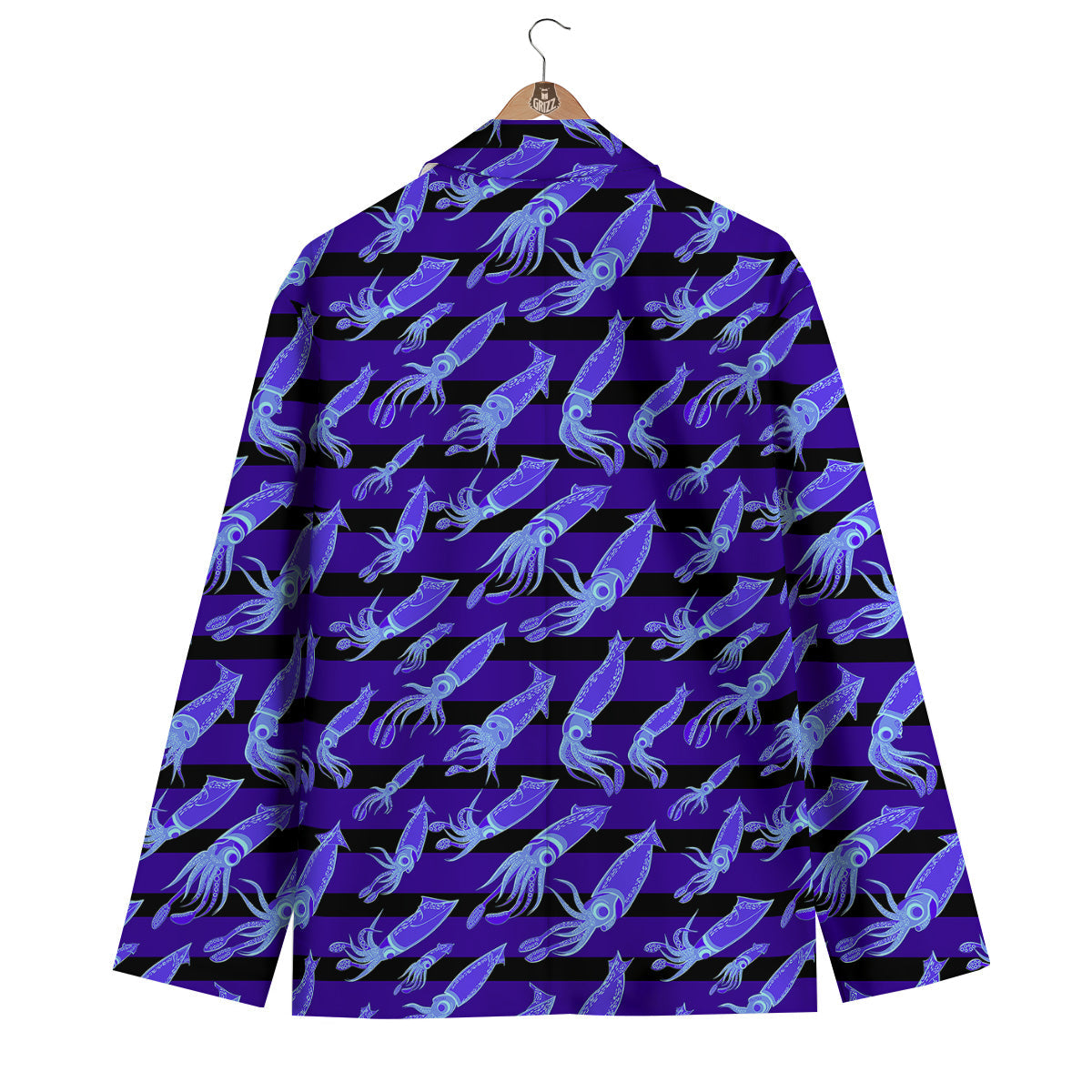 Striped Squid Print Pattern Men's Blazer-grizzshop