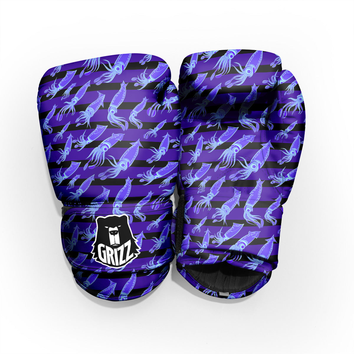 Striped Squid Print Pattern Pro Boxing Glove
