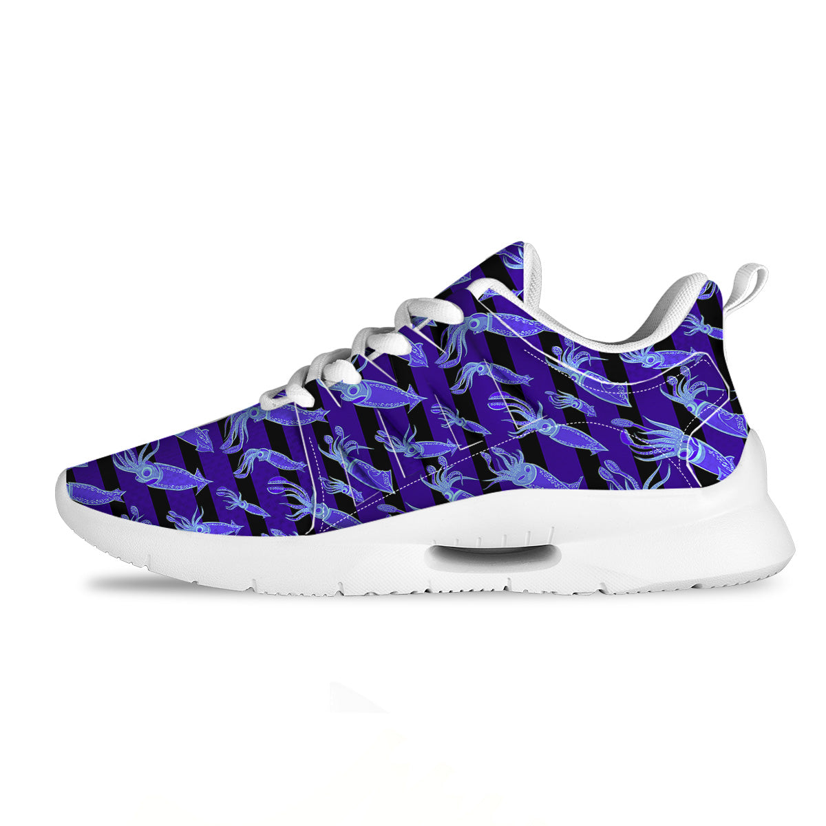Striped Squid Print Pattern Tennis Shoes-grizzshop