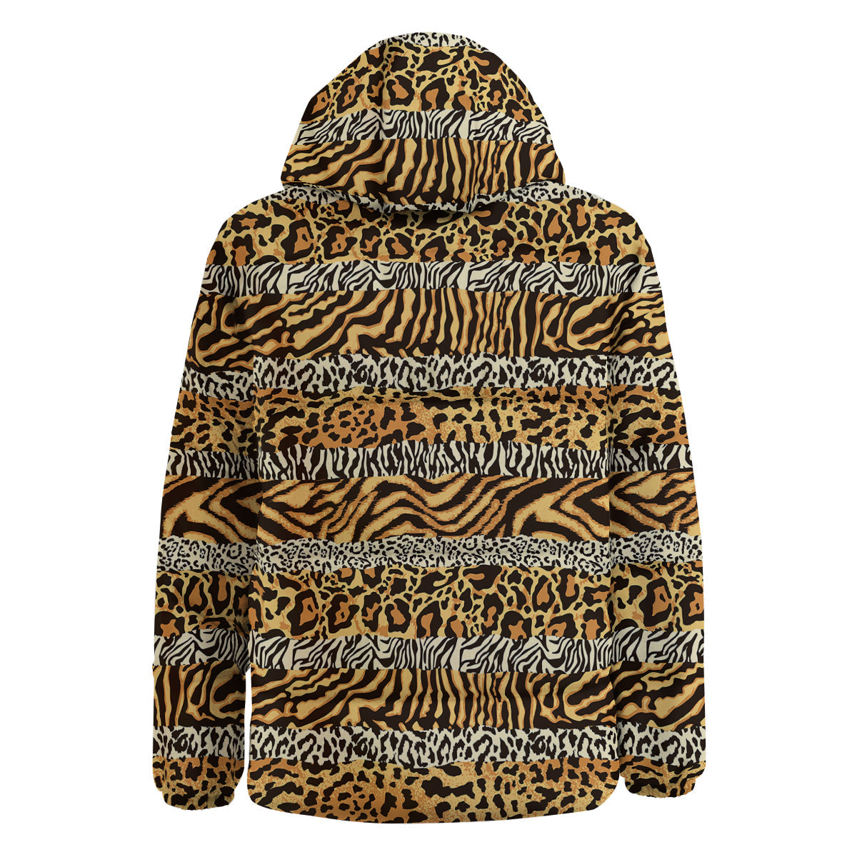 Striped Tiger Skins Print Pattern Down Jacket-grizzshop