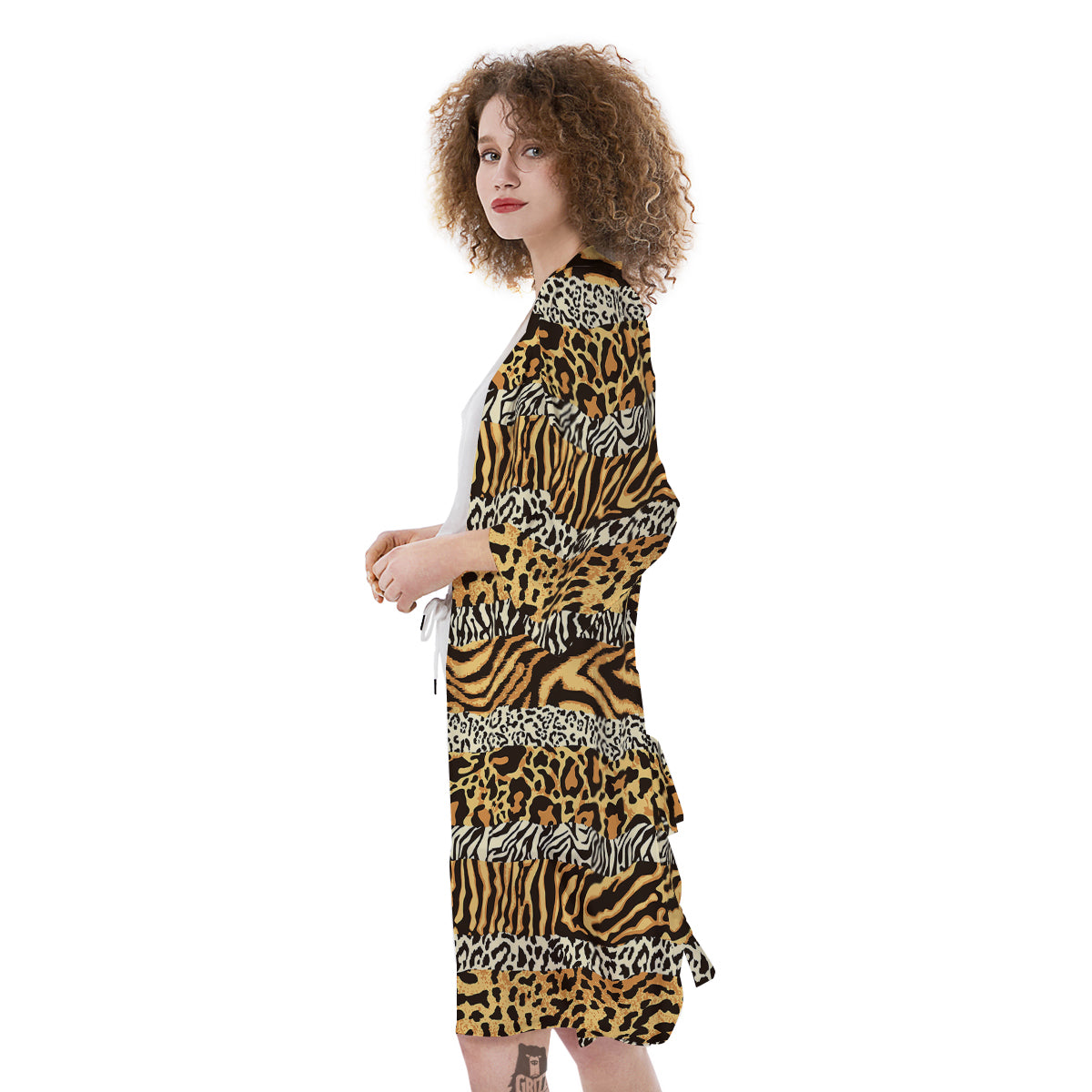Striped Tiger Skins Print Pattern Kimono-grizzshop