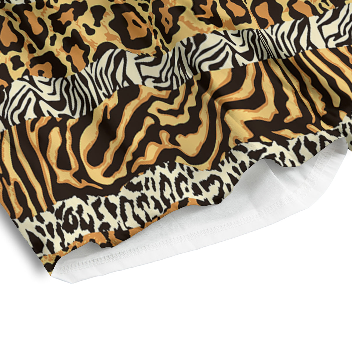 Striped Tiger Skins Print Pattern Men's Athletic Shorts