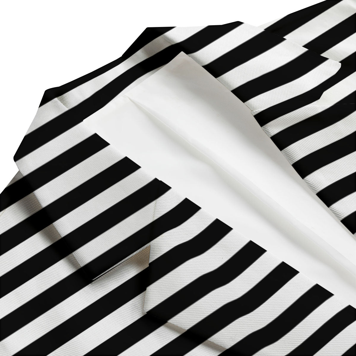 Striped White And Black Print Pattern Men's Blazer-grizzshop