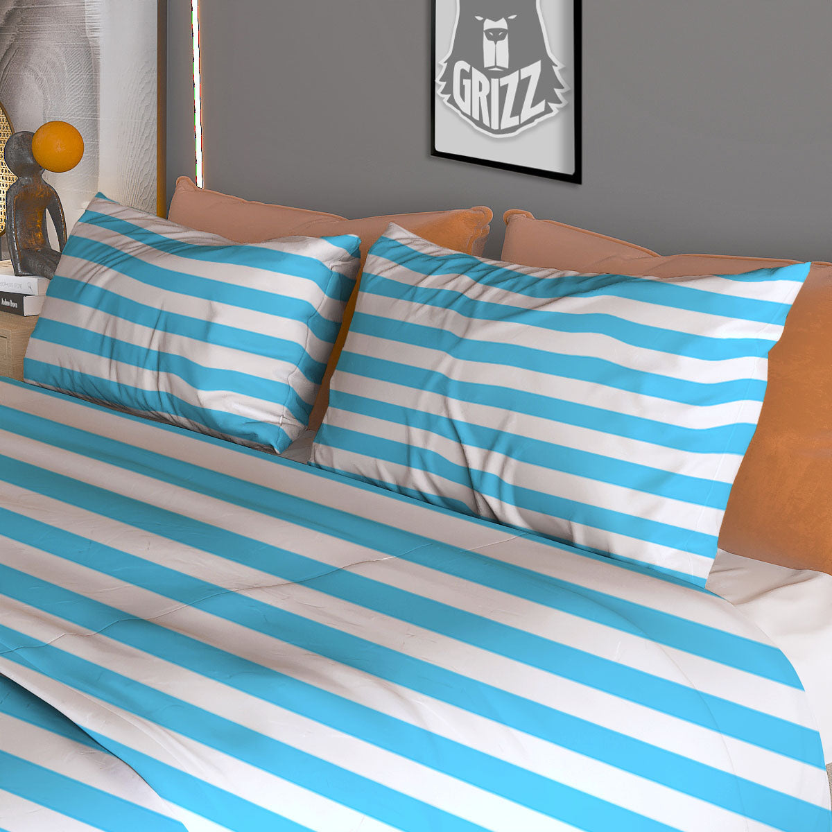 Soccer Ball Green Print Pattern Duvet Cover Bedding Set