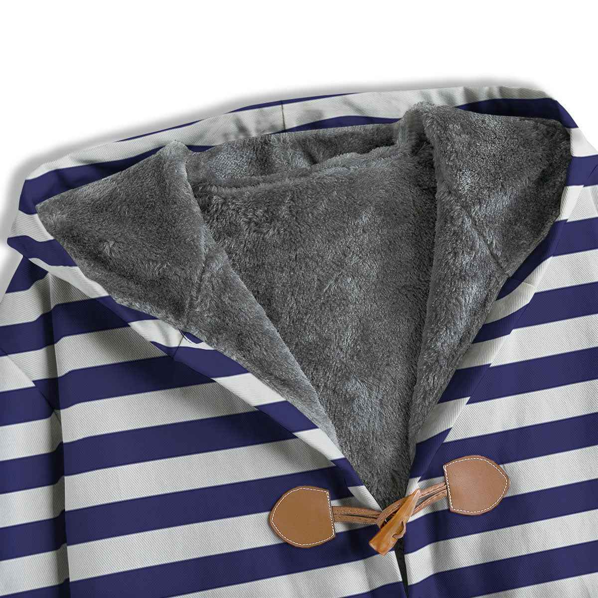 Striped White And Navy Print Pattern Men's Windbreaker Jacket-grizzshop