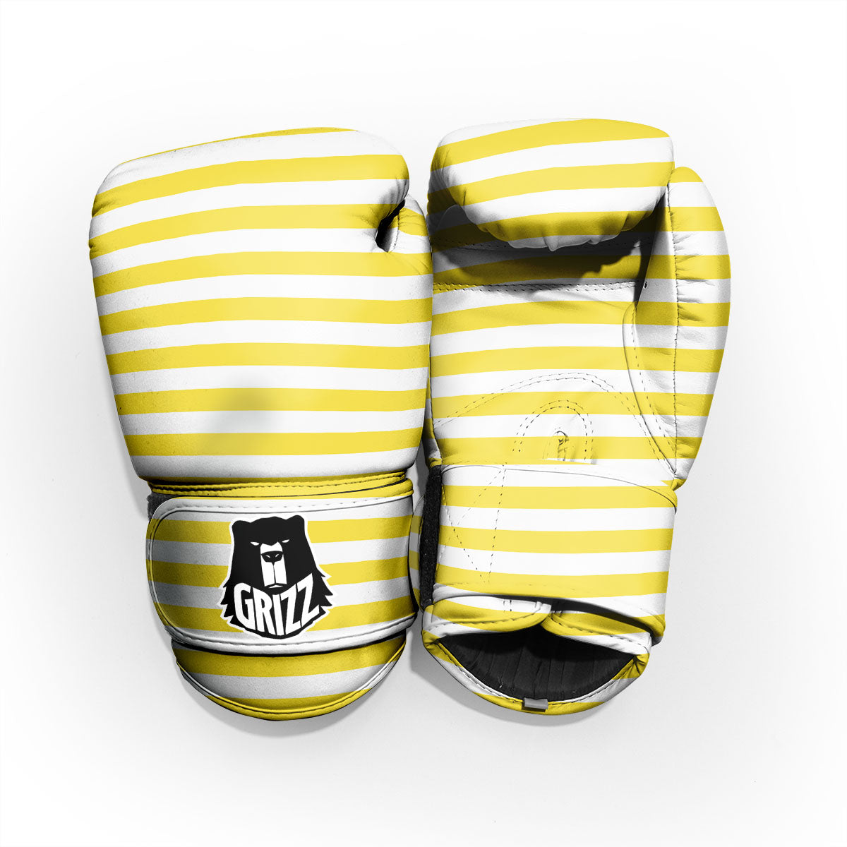 Striped Yellow Print Pattern Pro Boxing Glove
