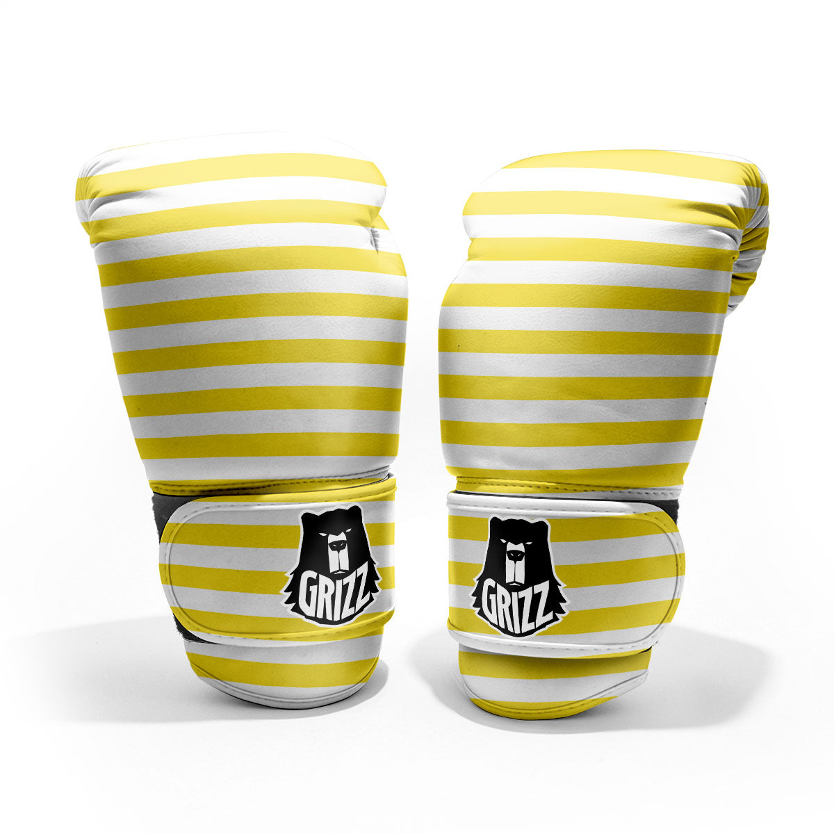 Striped Yellow Print Pattern Pro Boxing Glove