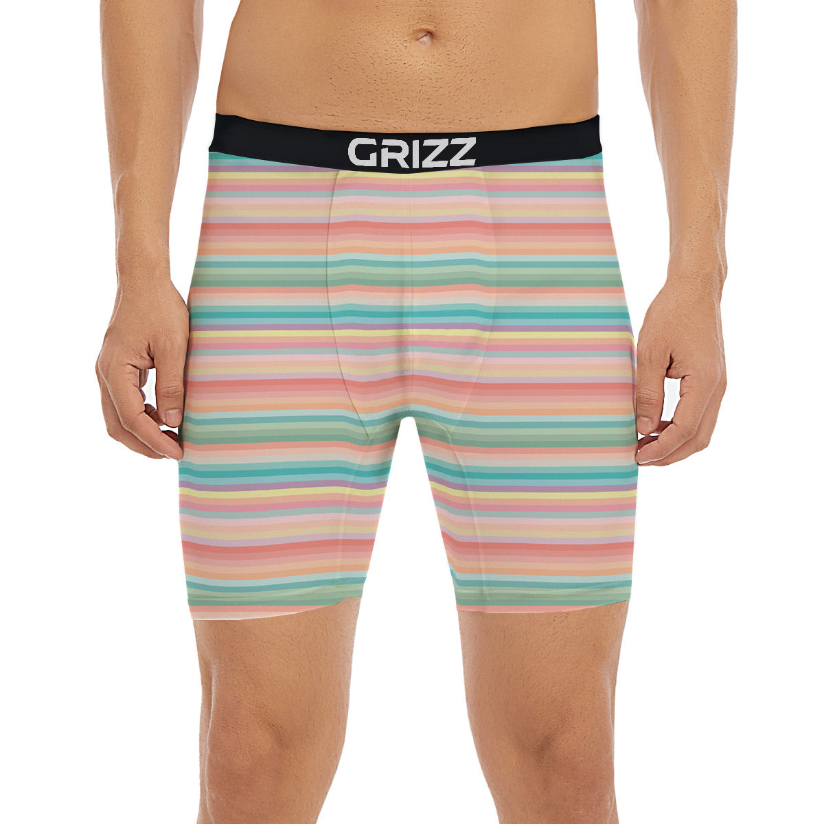 Striped Colorful Print Pattern Boxer Briefs
