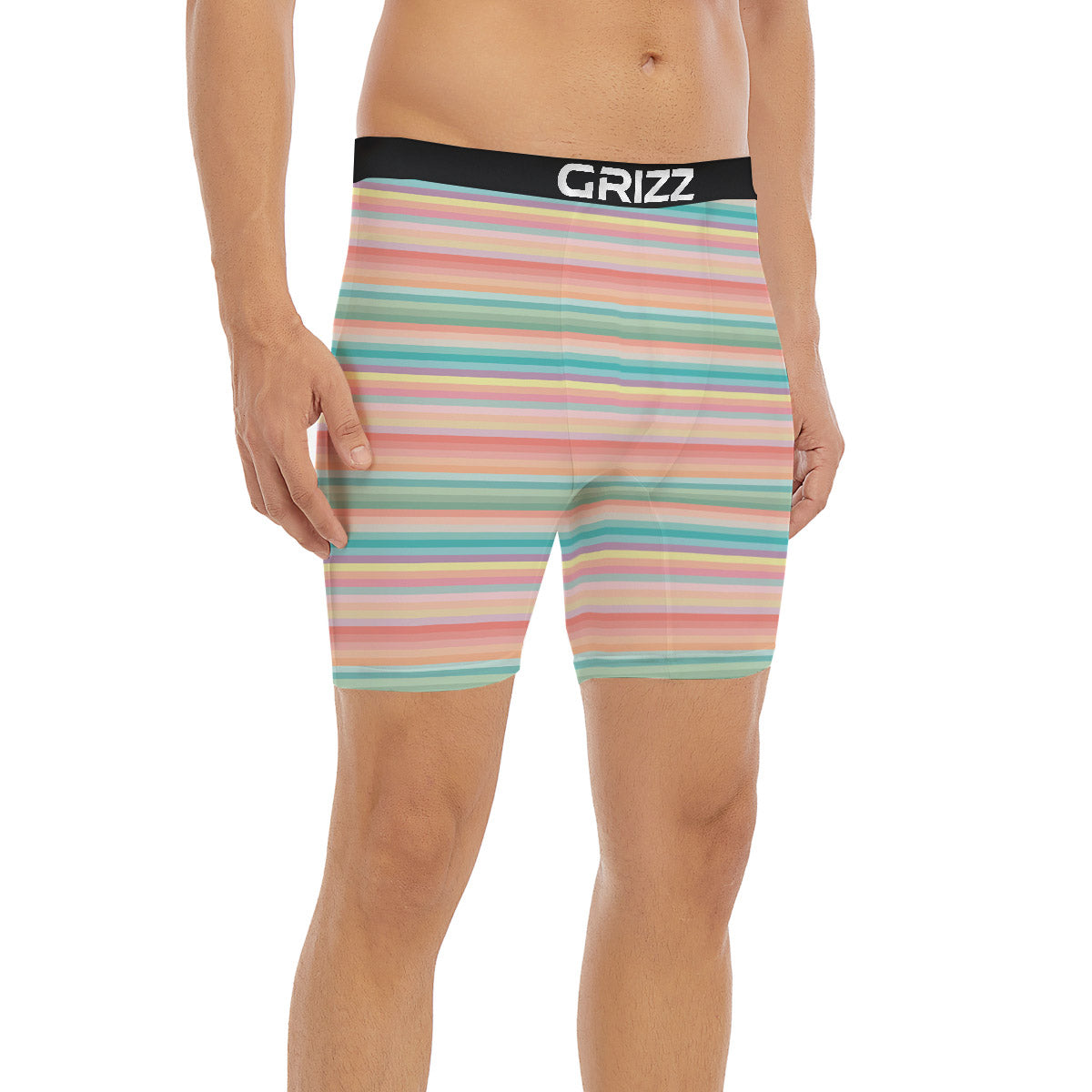 Striped Colorful Print Pattern Boxer Briefs