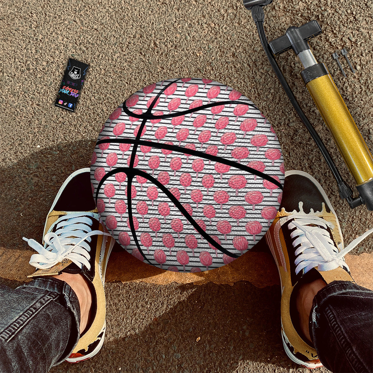 Striped Cotton Candy Print Pattern Basketball