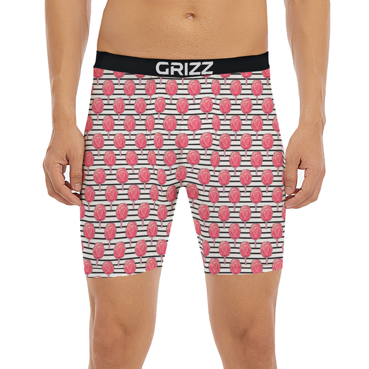 Striped Cotton Candy Print Pattern Boxer Briefs