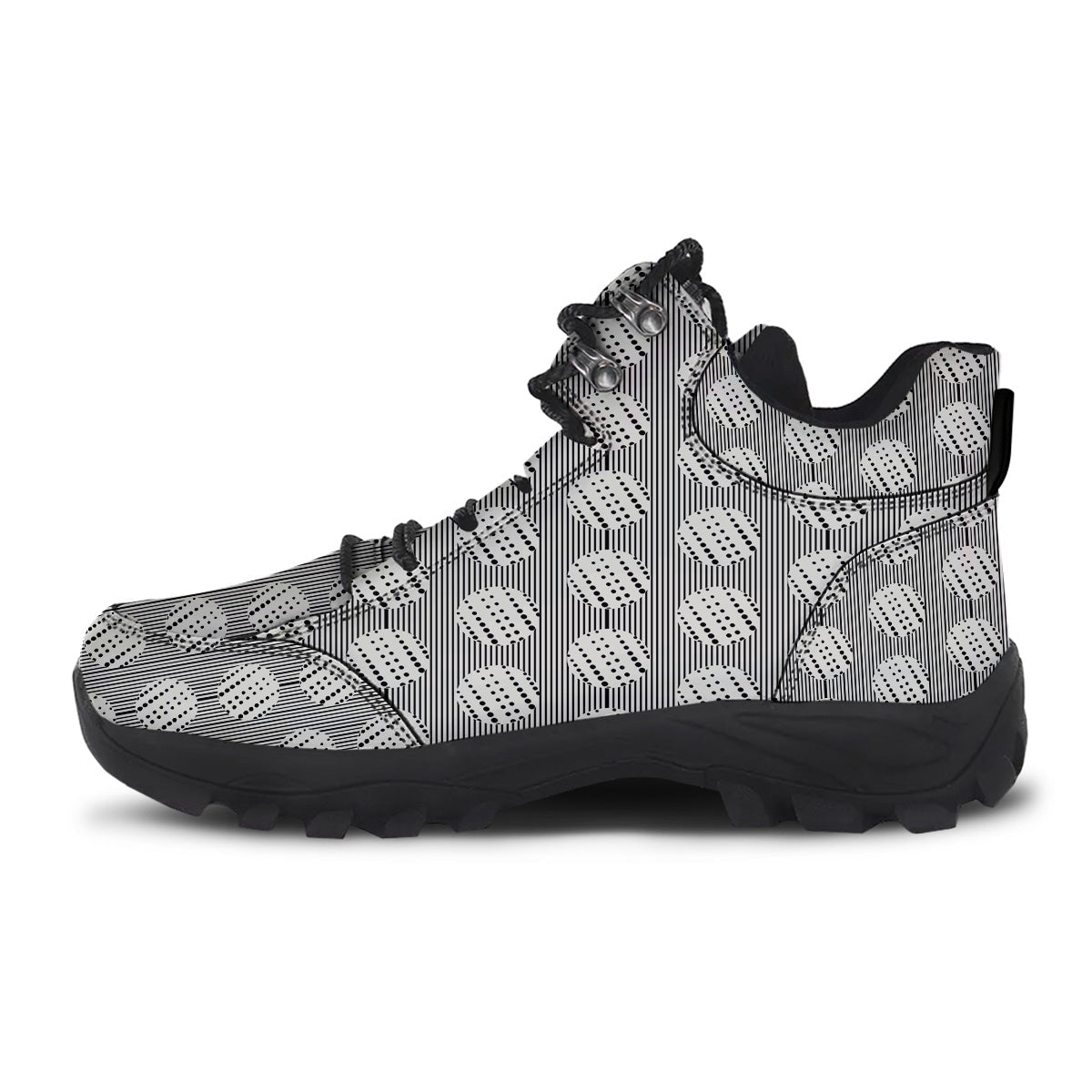 Stripes And Polka Dot Print Pattern Hiking Shoes-grizzshop