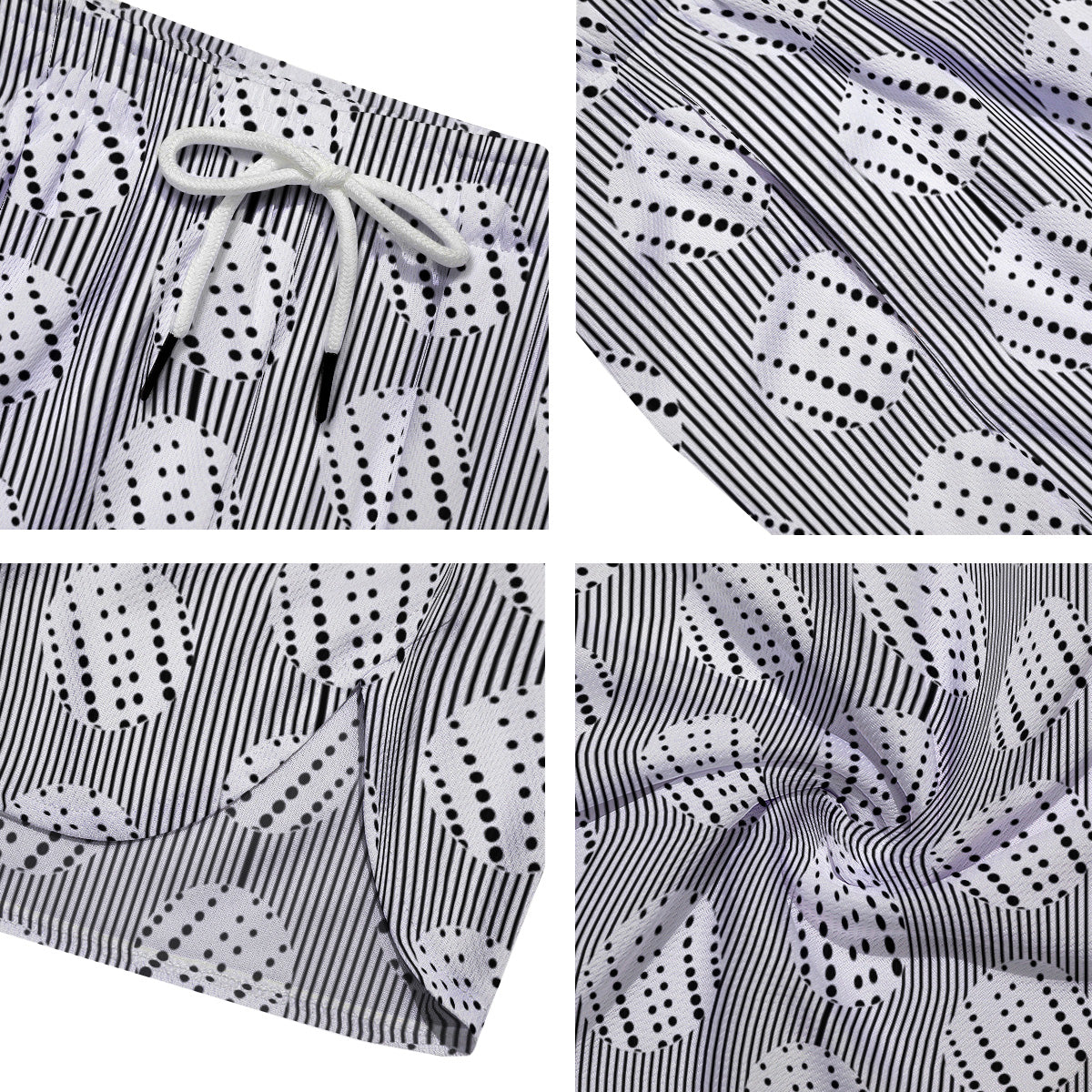 Stripes And Polka Dot Print Pattern Men's Running Shorts-grizzshop