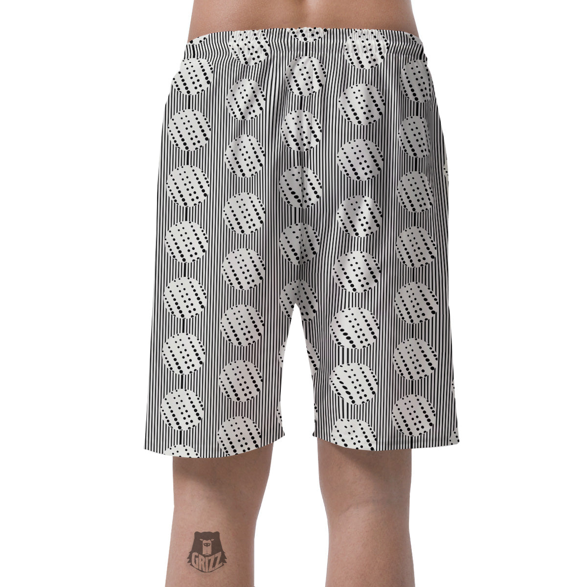 Stripes And Polka Dot Print Pattern Men's Shorts-grizzshop