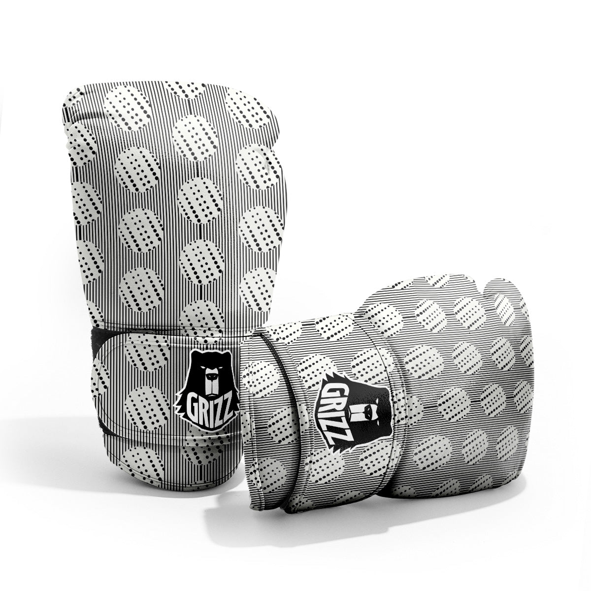 Stripes And Polka Dot Print Pattern Pro Boxing Glove