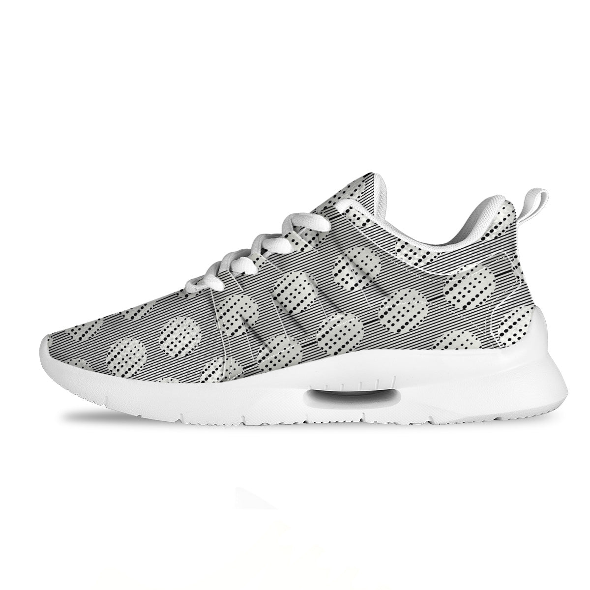 Stripes And Polka Dot Print Pattern Tennis Shoes-grizzshop