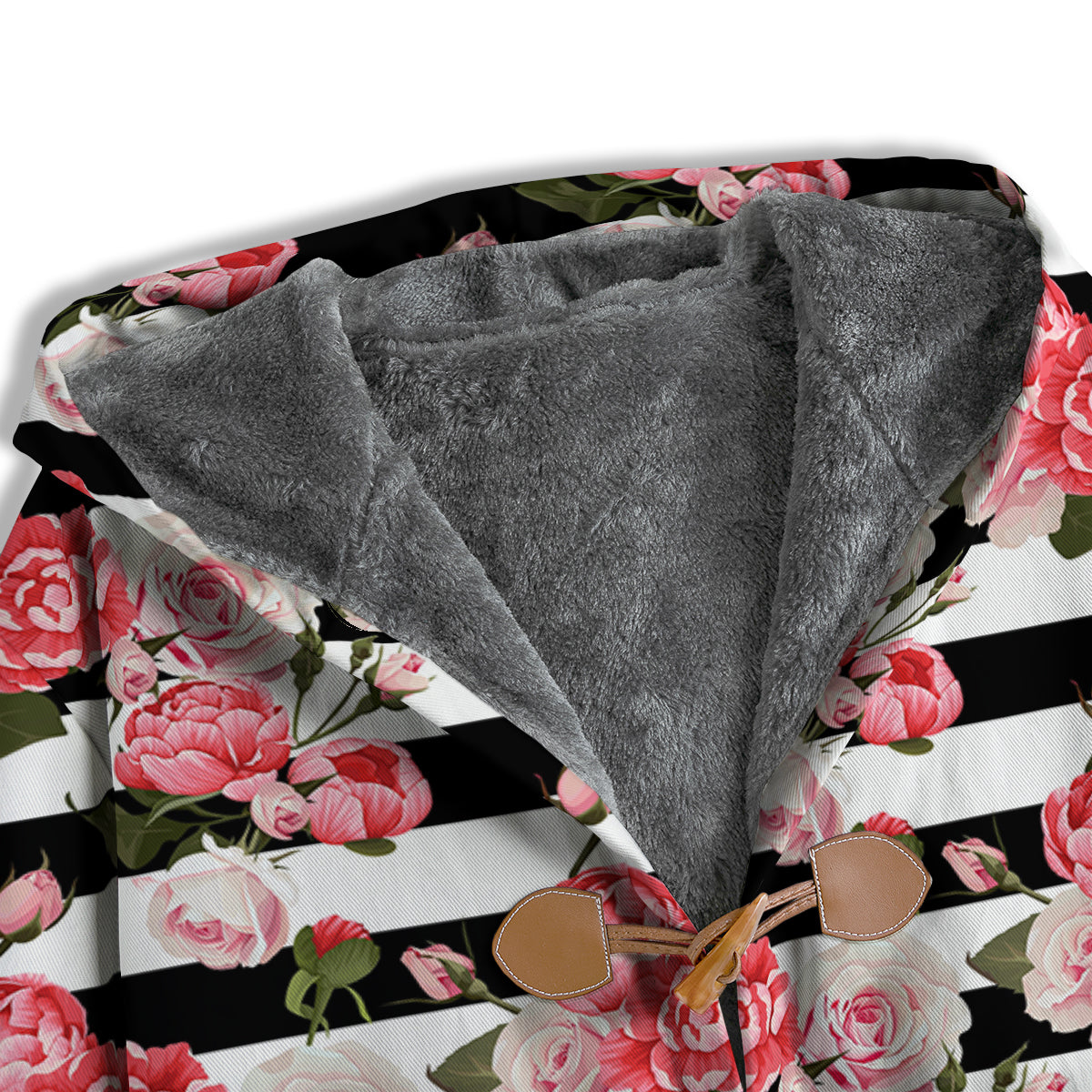 Stripes Peony And Roses Print Pattern Men's Windbreaker Jacket-grizzshop