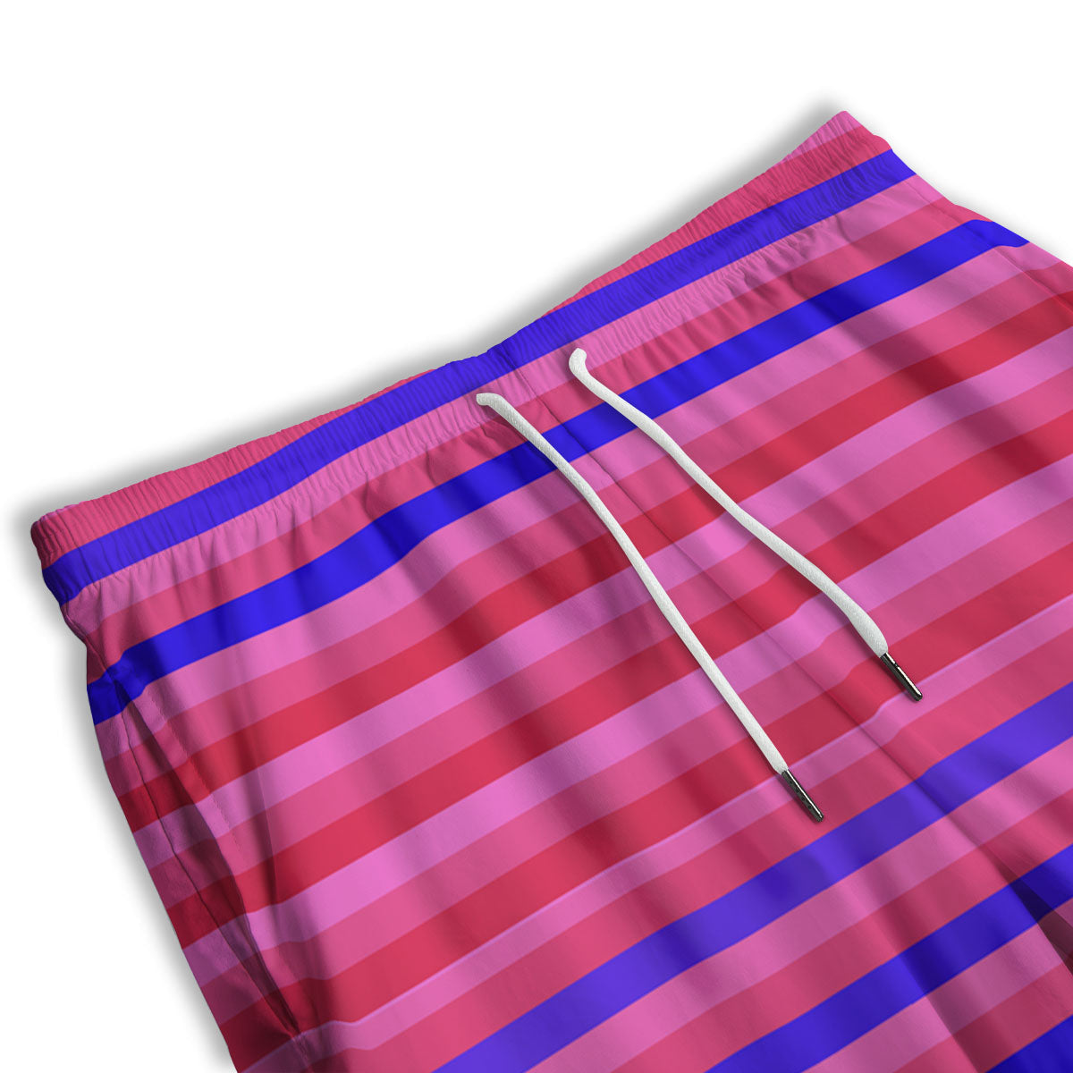 Stripes Pink Red And Blue Print Men's Athletic Shorts