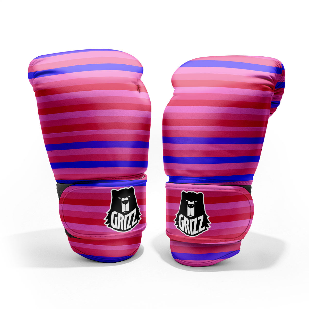 Stripes Pink Red And Blue Print Pro Boxing Glove