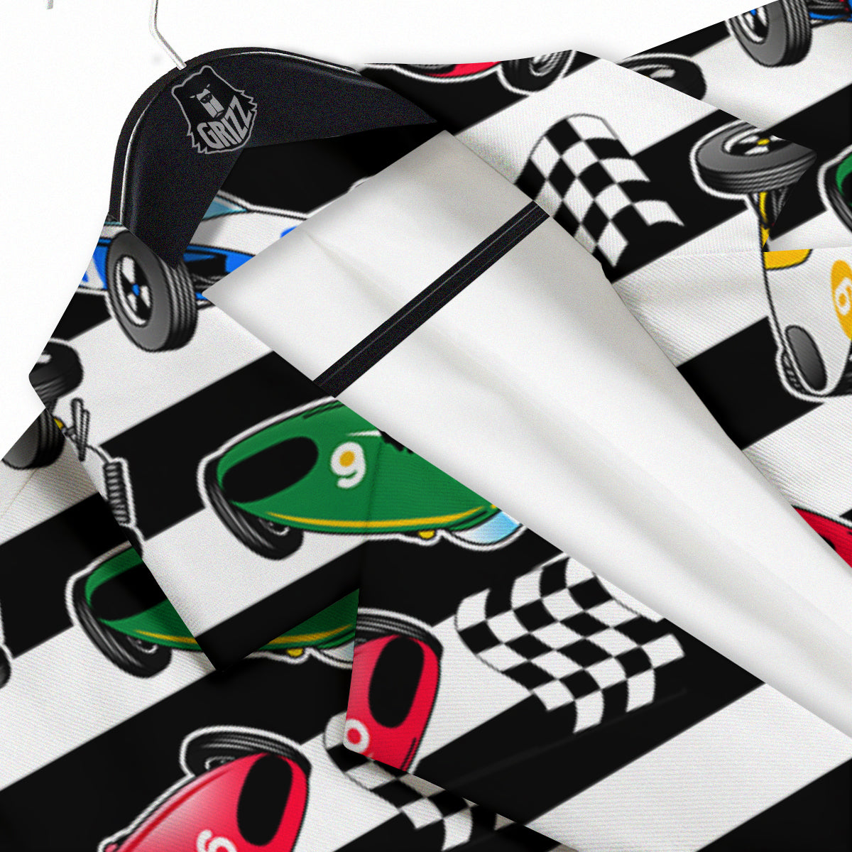 Stripes Racing Cars Print Pattern Men's Sport Coat-grizzshop