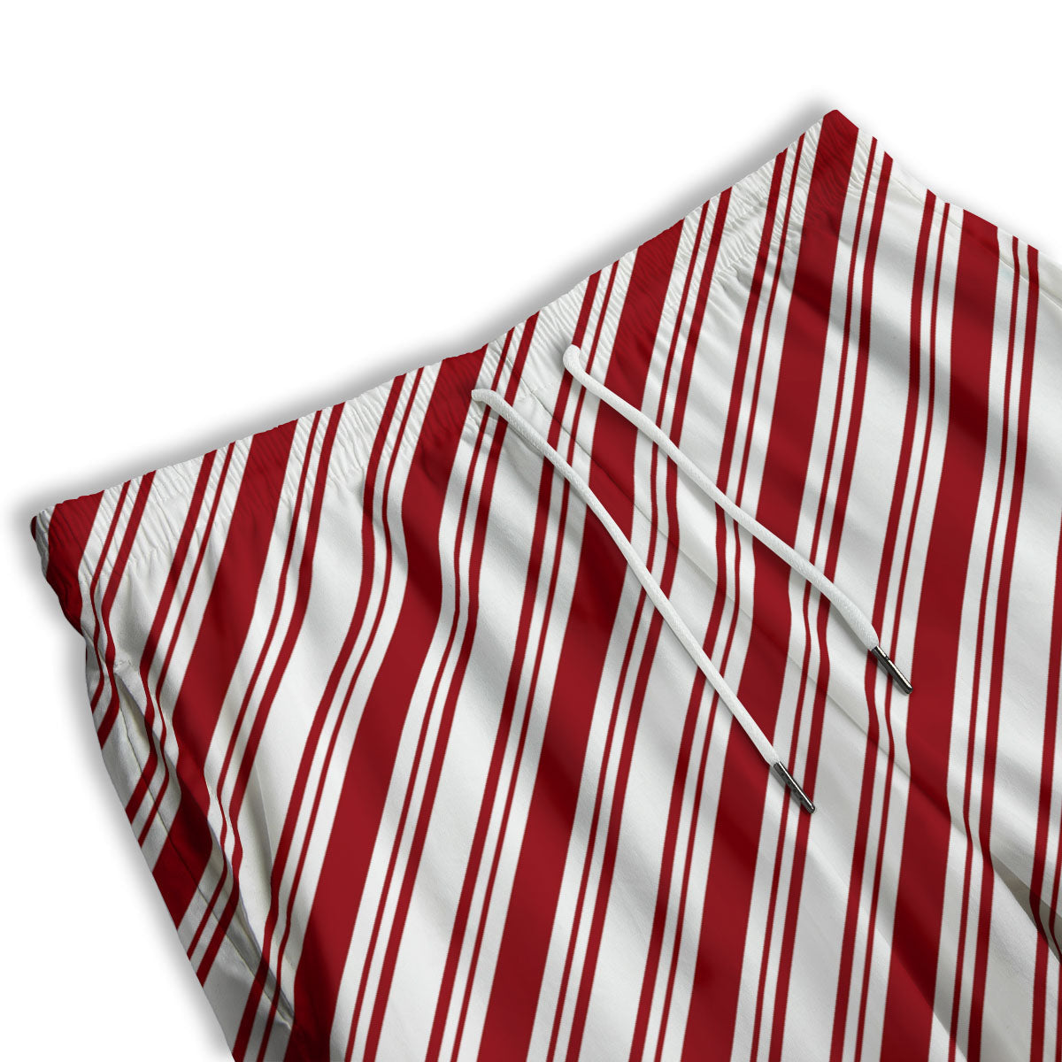 Stripes Xmas Candy Cane Print Pattern Men's Athletic Shorts