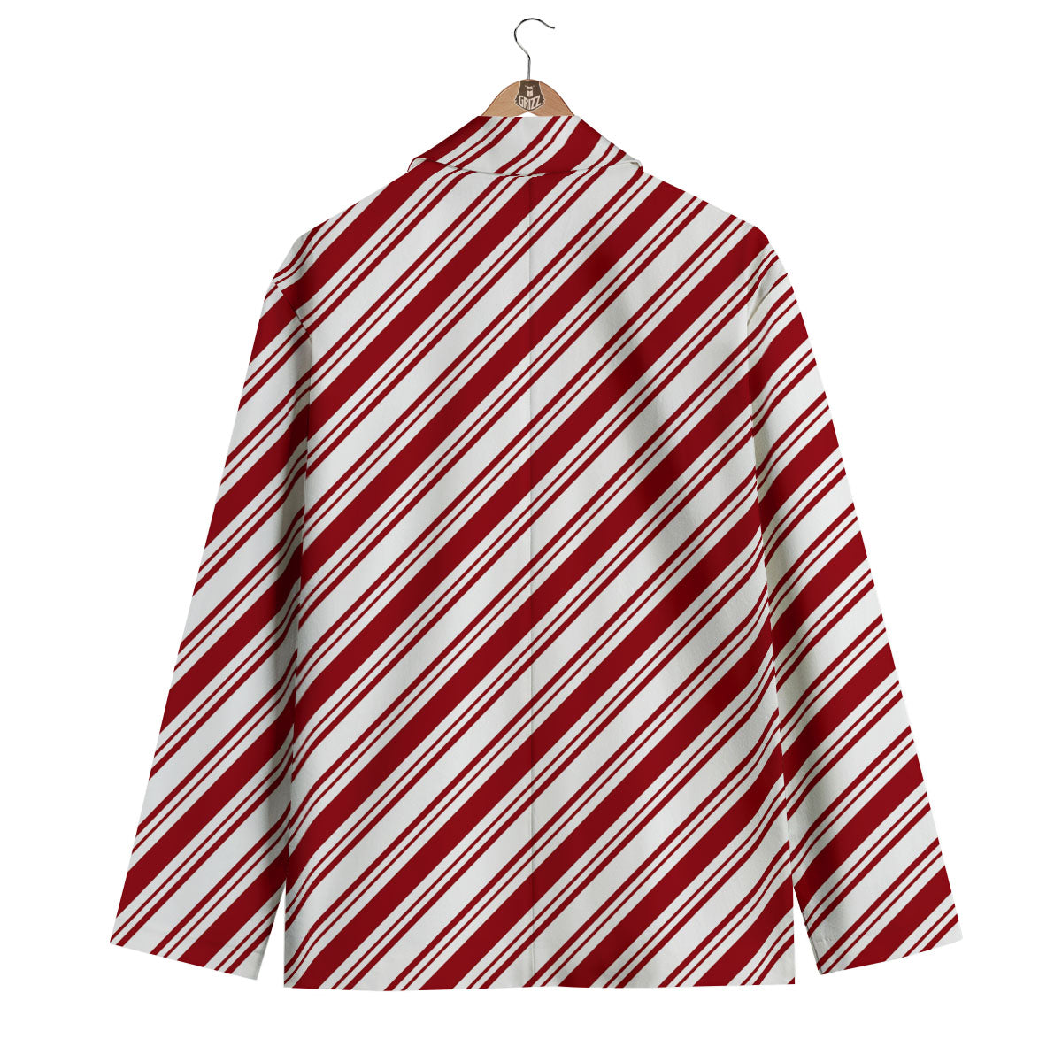 Stripes Xmas Candy Cane Print Pattern Men's Blazer-grizzshop