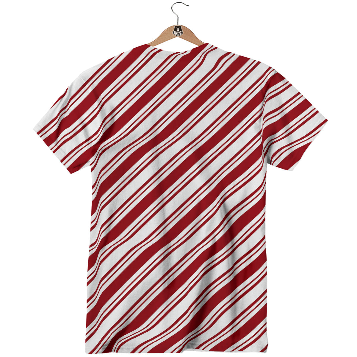 Stripes Xmas Candy Cane Print Pattern T-Shirt-grizzshop