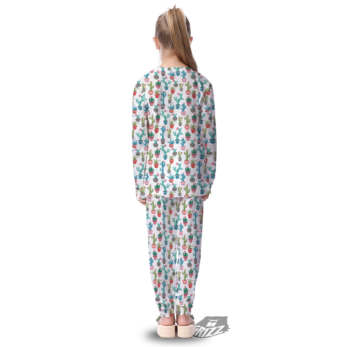Succulent And Cute Cactus Print Kid's Pajamas-grizzshop