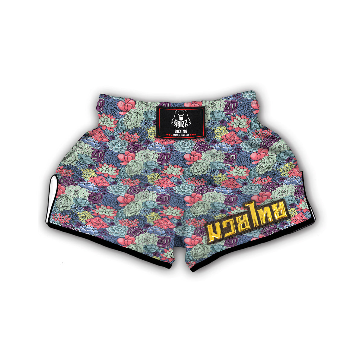 Succulent Colorful Print Pattern Muay Thai Boxing Shorts-grizzshop