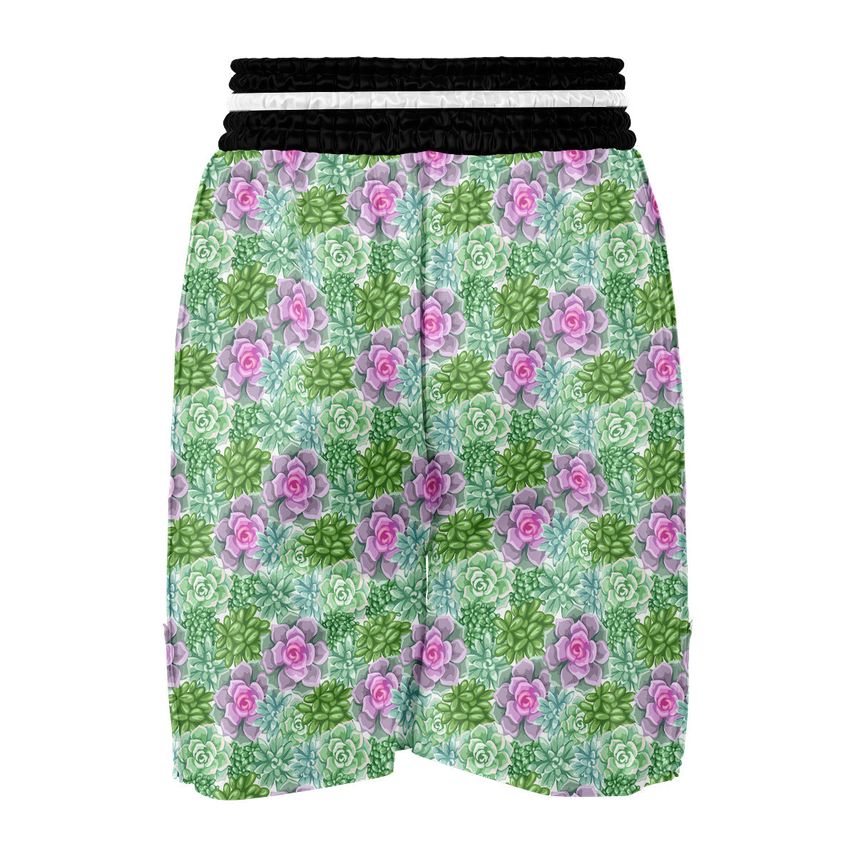 Succulent Pink And Green Print Pattern Boxing Shorts-grizzshop