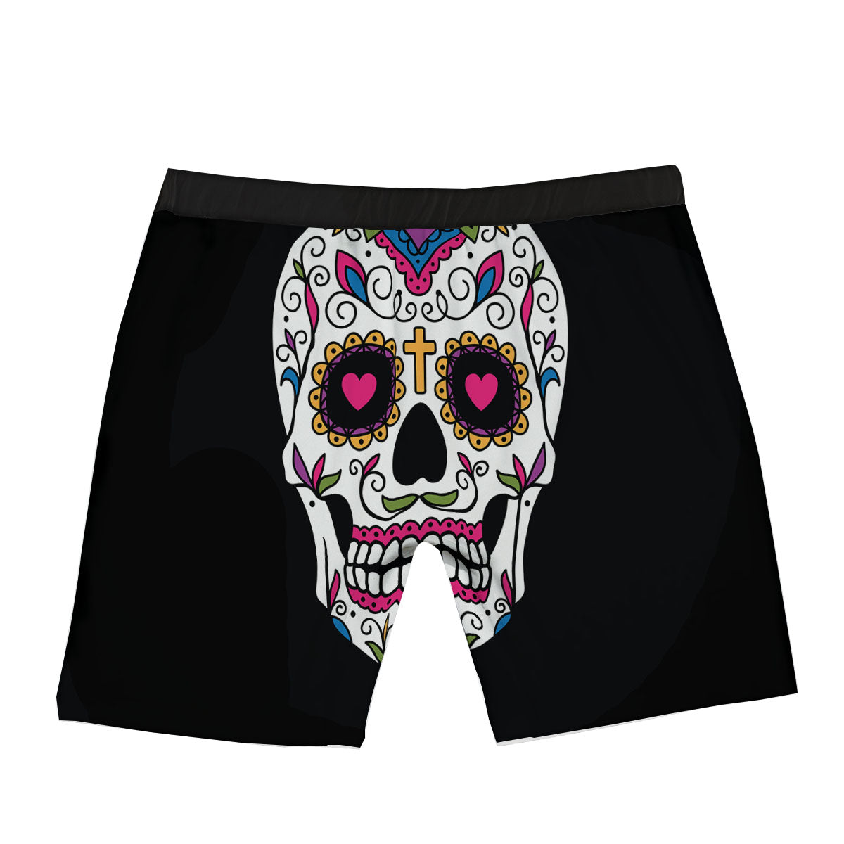 Sugar Skull Day Of The Dead Print Boxer Briefs-grizzshop