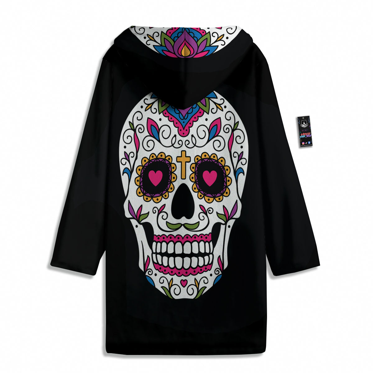 Sugar Skull Day Of The Dead Print Men's Windbreaker Jacket-grizzshop