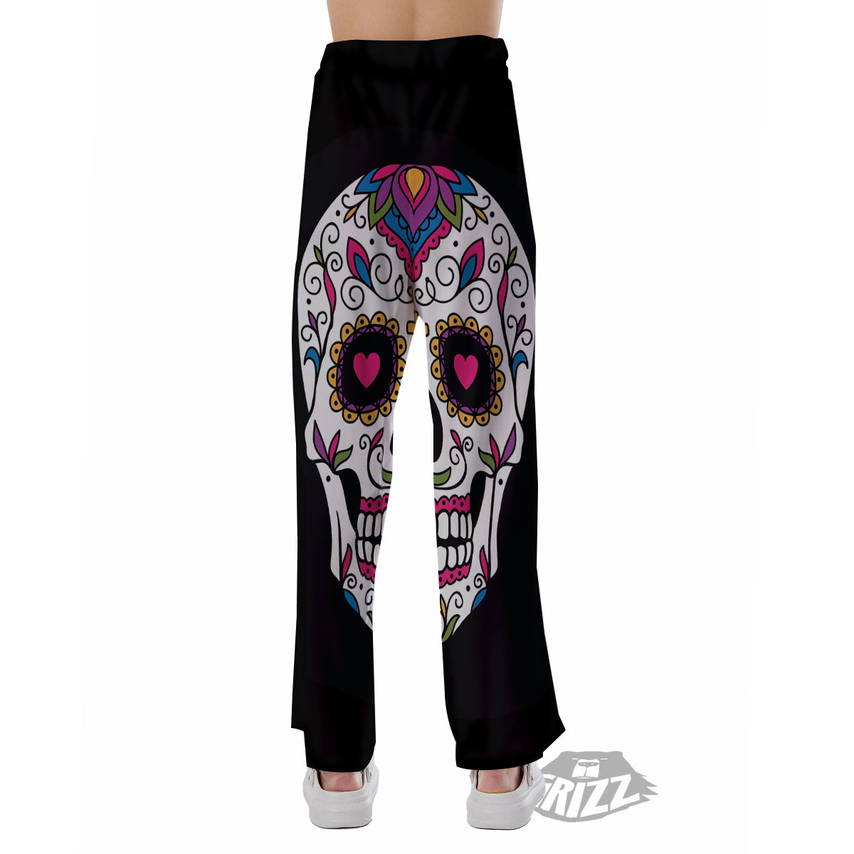 Sugar Skull Day Of The Dead Print Pajama Pants-grizzshop