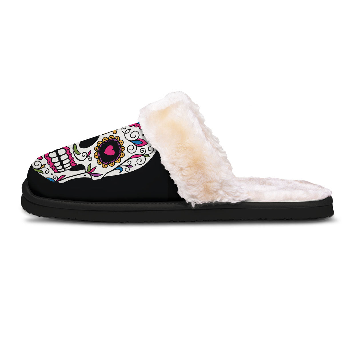 Sugar Skull Day Of The Dead Print Slippers-grizzshop