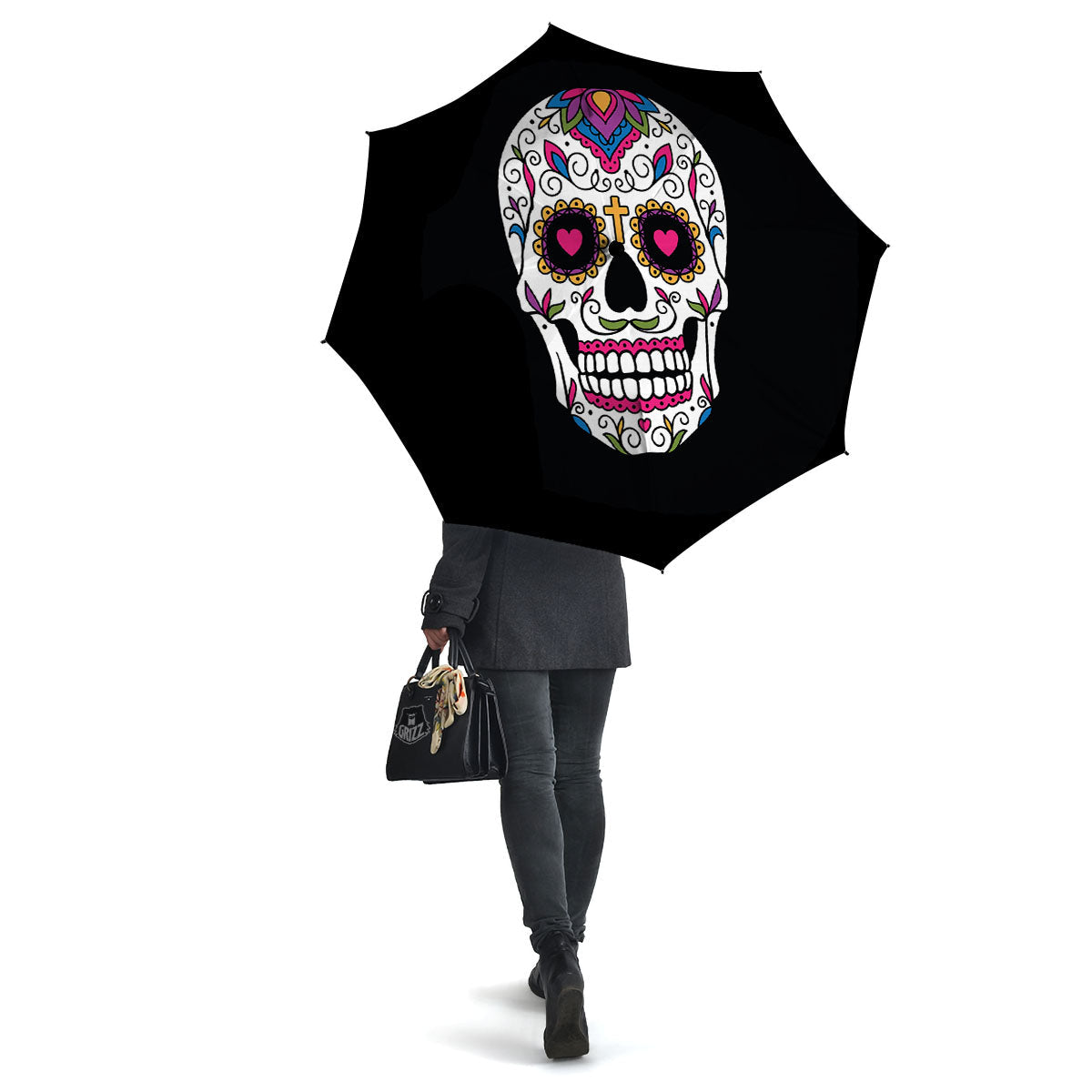 Sugar Skull Day Of The Dead Print Umbrella-grizzshop