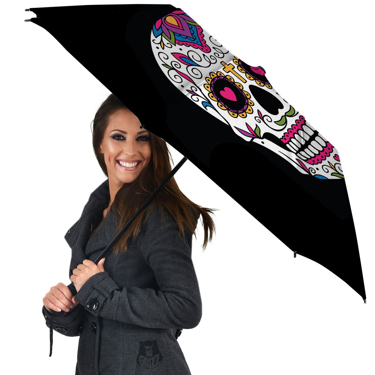 Sugar Skull Day Of The Dead Print Umbrella-grizzshop