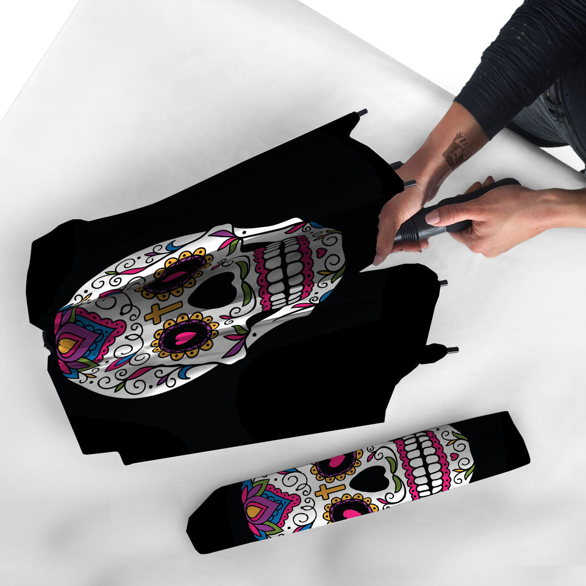 Sugar Skull Day Of The Dead Print Umbrella-grizzshop
