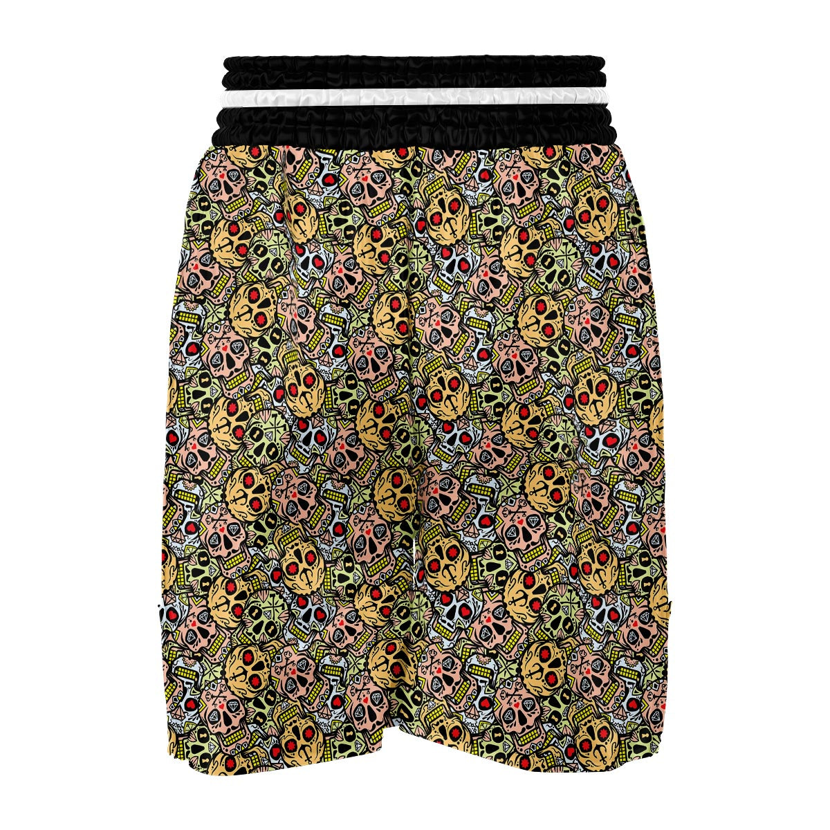 Sugar Skull Pattern Pirnt Boxing Shorts-grizzshop