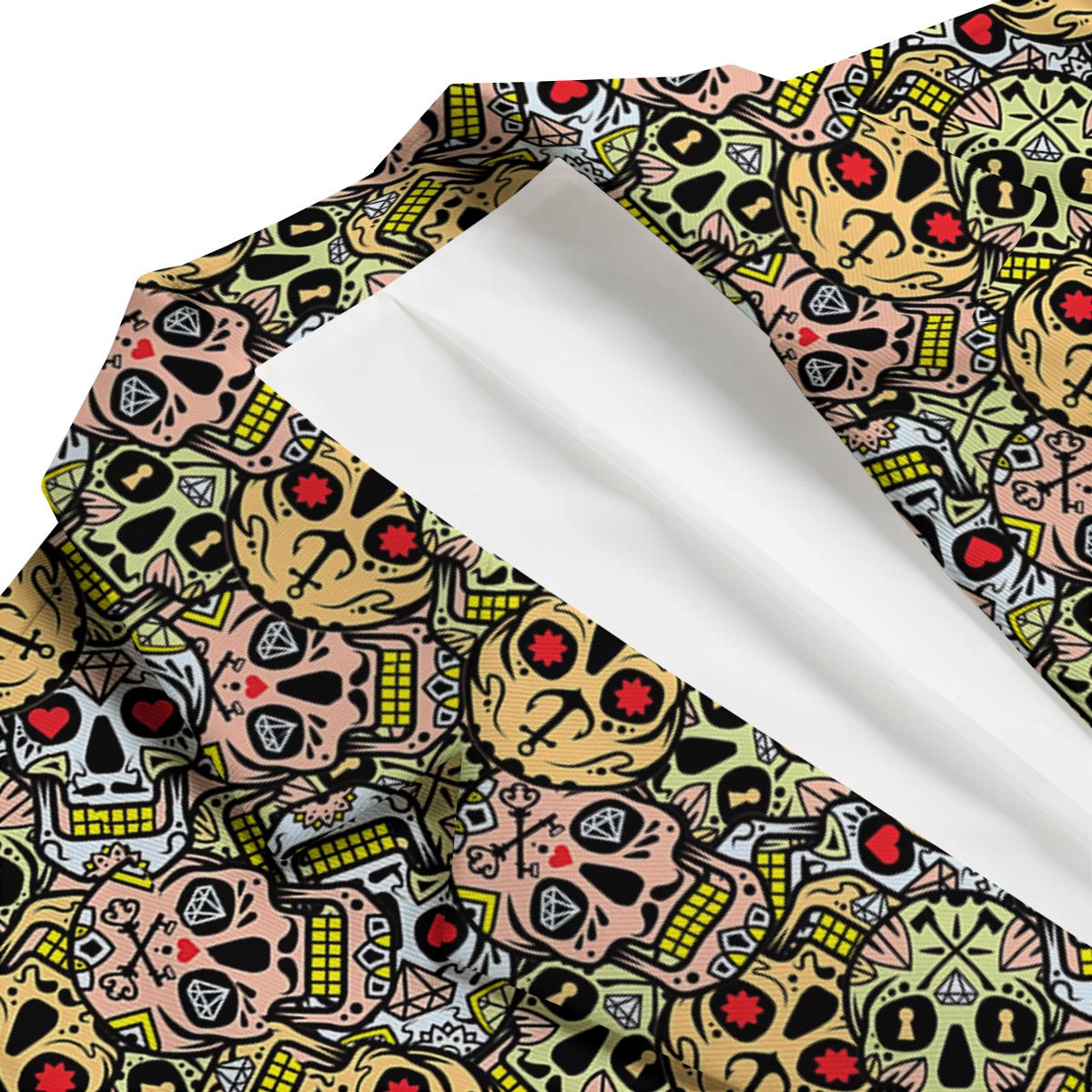 Sugar Skull Pattern Pirnt Men's Blazer-grizzshop