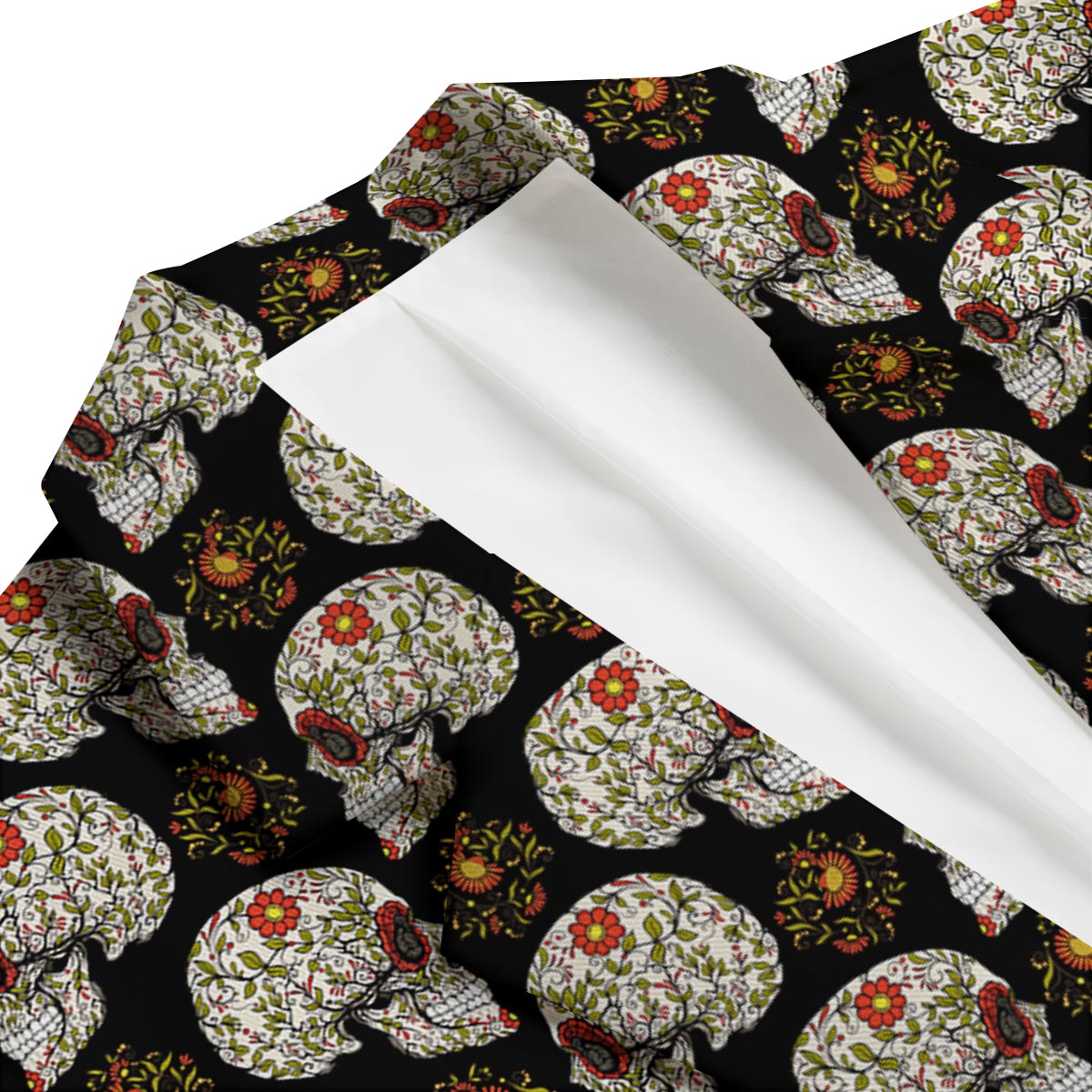 Sugar Skull Pattern Print Men's Blazer-grizzshop