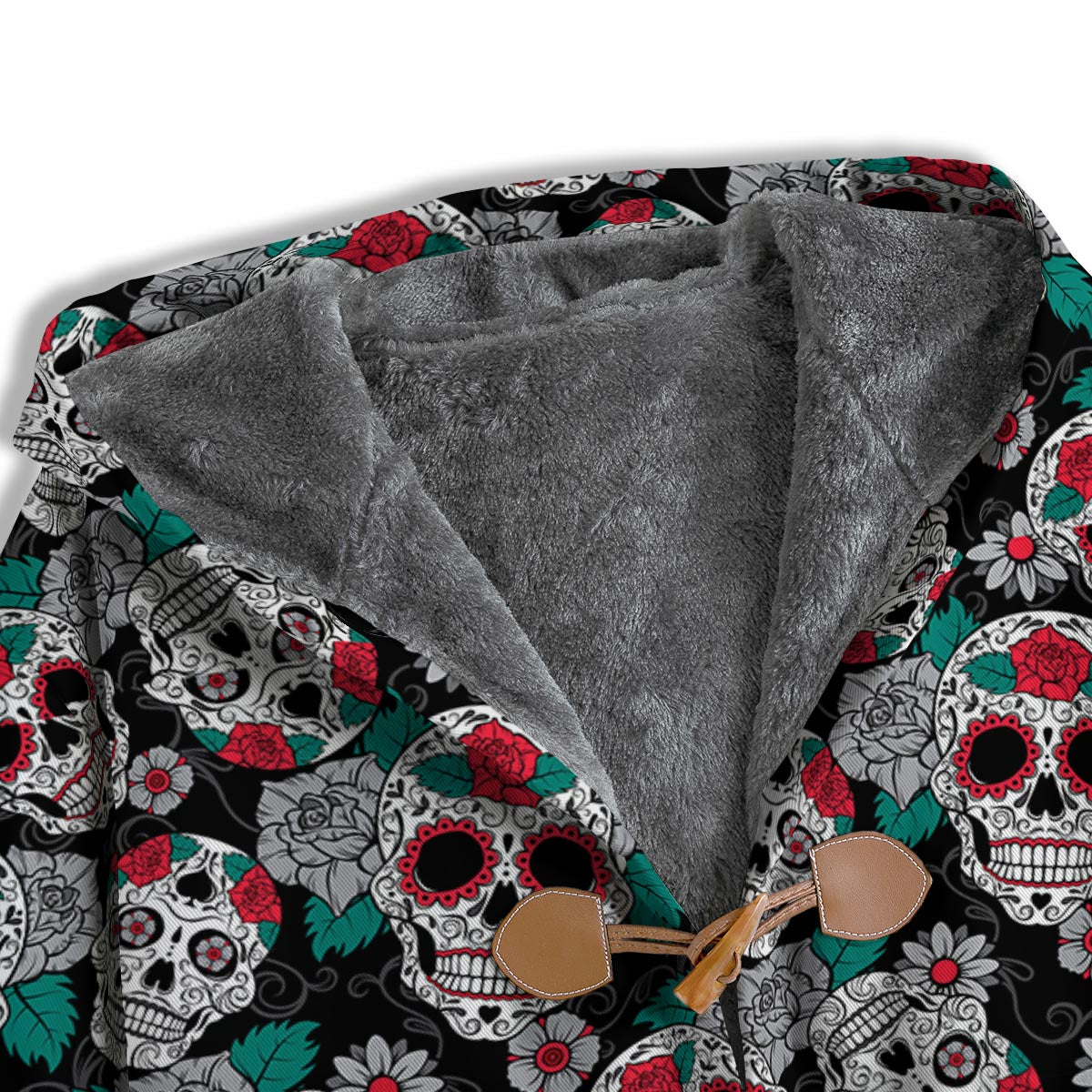 Sugar Skull Rose Floral Print Pattern Men's Windbreaker Jacket-grizzshop