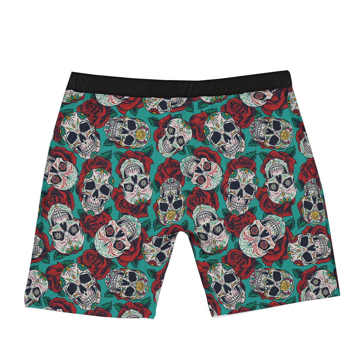 Sugar Skull Rose Flower Print Pattern Boxer Briefs-grizzshop