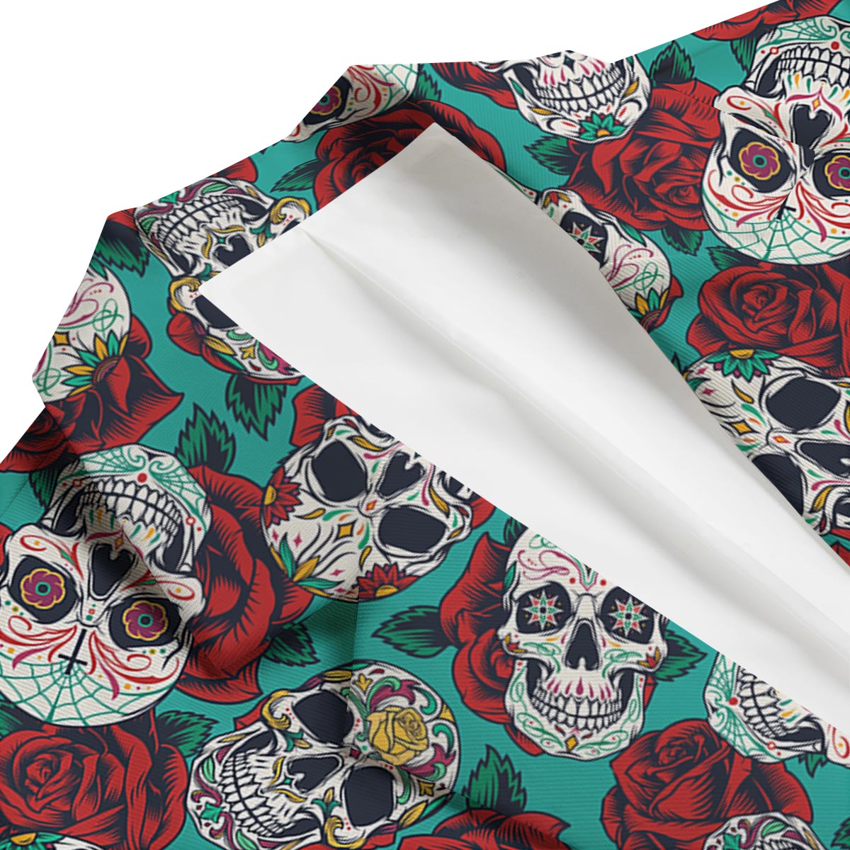 Sugar Skull Rose Flower Print Pattern Men's Blazer-grizzshop