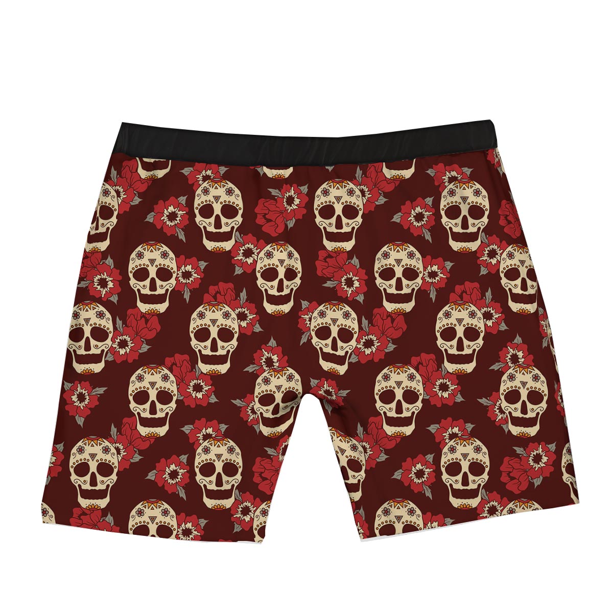 Sugar Skull Rose Print Pattern Boxer Briefs-grizzshop