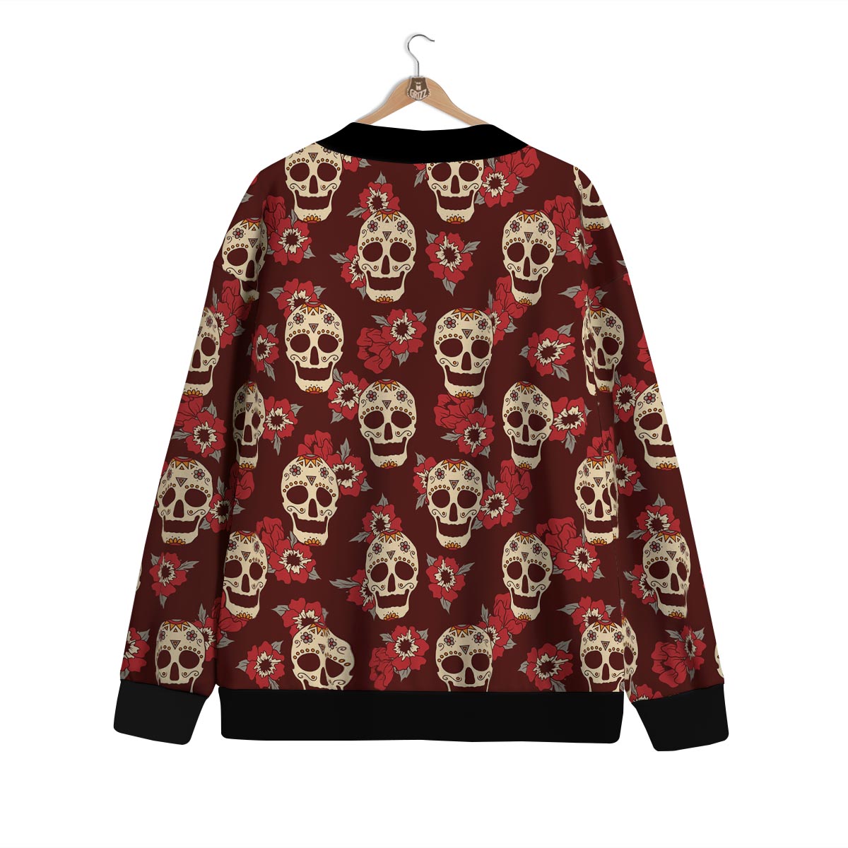 Sugar Skull Rose Print Pattern Cardigan-grizzshop
