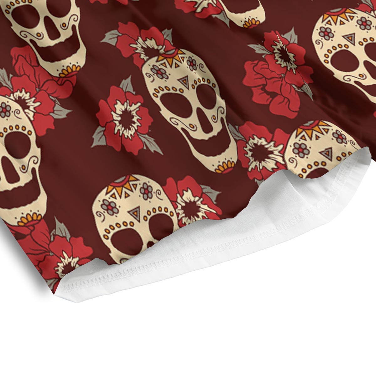 Sugar Skull Rose Print Pattern Men's Athletic Shorts