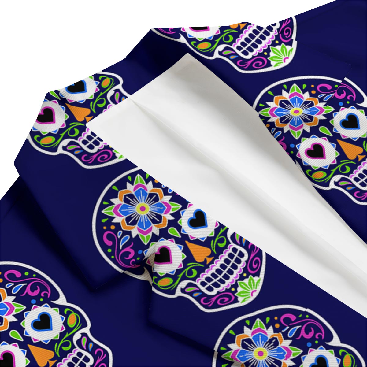 Sugar Skull Teal Pink Print Pattern Men's Blazer-grizzshop