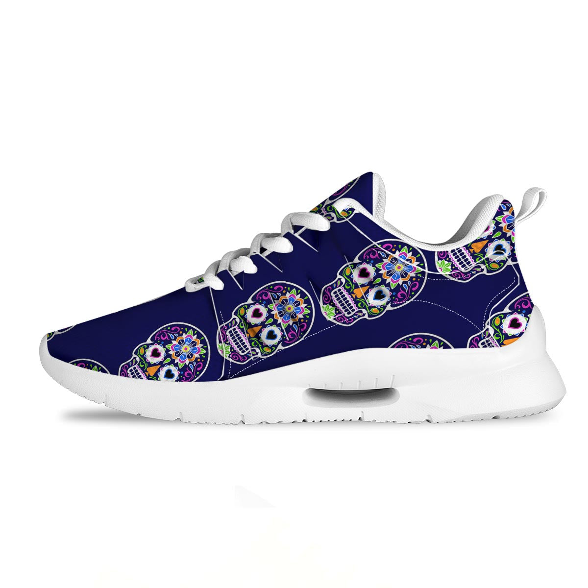 Sugar Skull Teal Pink Print Pattern Tennis Shoes-grizzshop